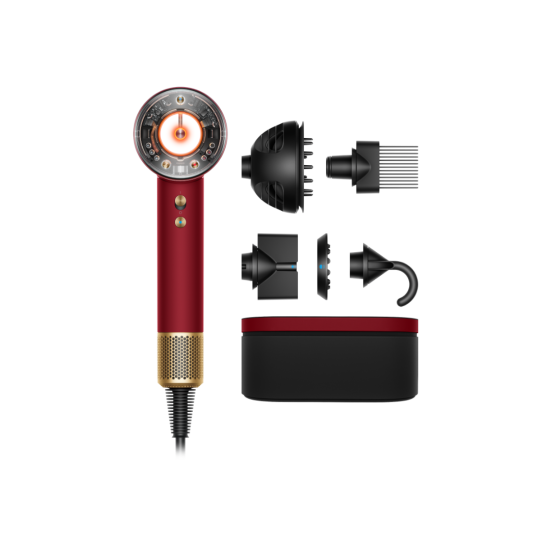Фен Dyson HD16 Supersonic Nural Straight+Wavy бархатно‑красный/золото - 0