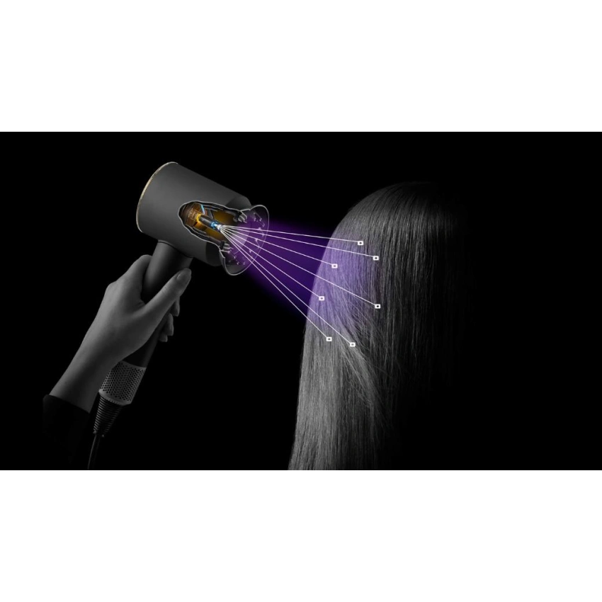 Фен Dyson HD16 Supersonic Nural Straight+Wavy бархатно‑красный/золото - 3