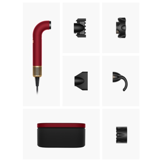 Фен Dyson HD17 Supersonic R Straight+Wavy бархатно‑красный/золото - 1