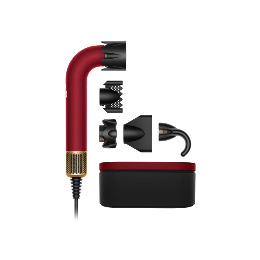 Фен Dyson HD17 Supersonic R Straight+Wavy бархатно‑красный/золото - 0