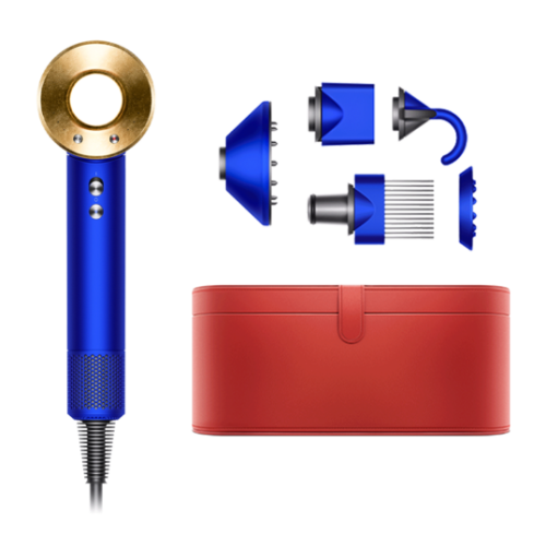 Фен Dyson HD07 Supersonic с чехлом синий/золото