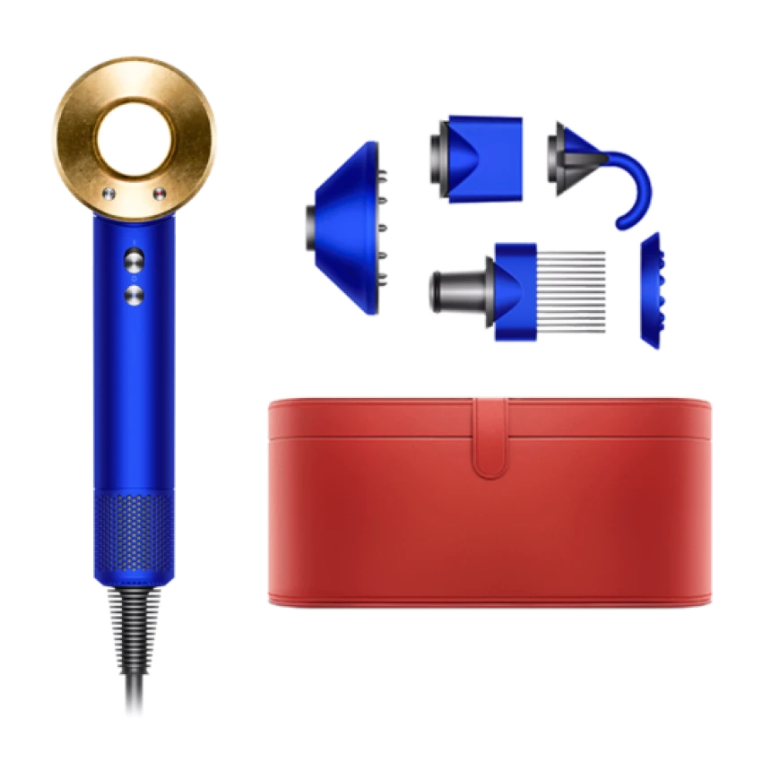 Фен Dyson HD07 Supersonic с чехлом синий/золото - 0