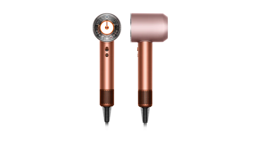 Фен Dyson HD16 Supersonic Nural янтарный шелк/розовое шампанское - video