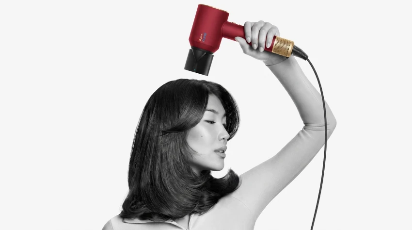 Фен Dyson HD16 Supersonic Nural Straight+Wavy бархатно‑красный/золото - 4