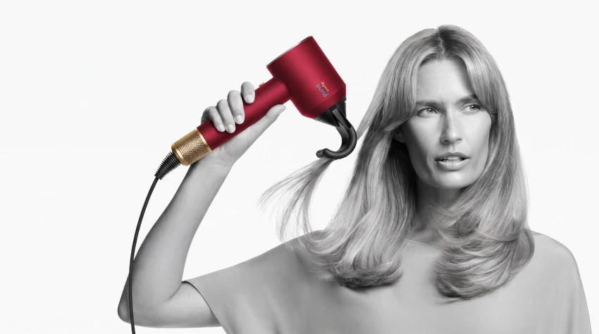 Фен Dyson HD16 Supersonic Nural Straight+Wavy бархатно‑красный/золото - 5
