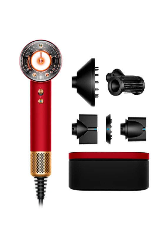 Фен Dyson HD16 Supersonic Nural Straight+Wavy бархатно‑красный/золото - 0