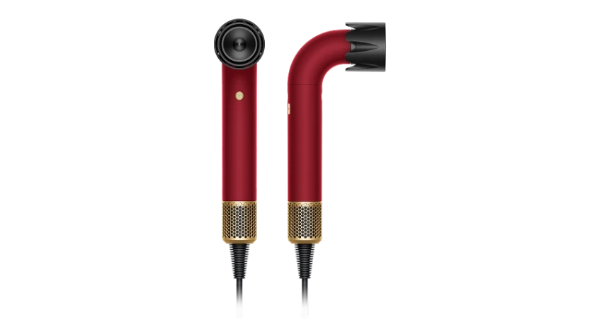 Фен Dyson HD17 Supersonic R Straight+Wavy бархатно‑красный/золото - video