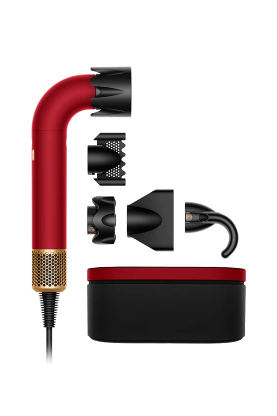 Фен Dyson HD17 Supersonic R Straight+Wavy бархатно‑красный/золото - 0