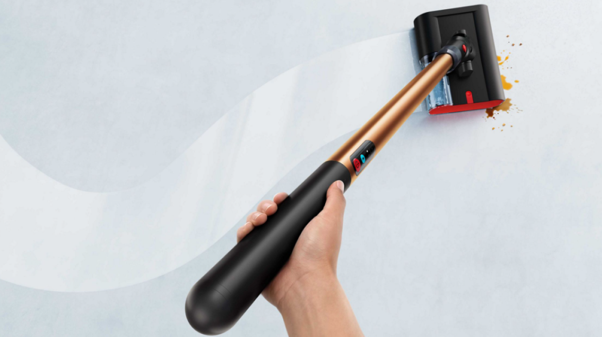 Компания Dyson представила самый тонкий, сверхлегкий пылесос для влажной и сухой уборки.