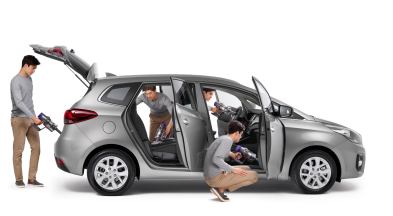 Автокөлікті шаңсорғыштың көмегімен тазалау